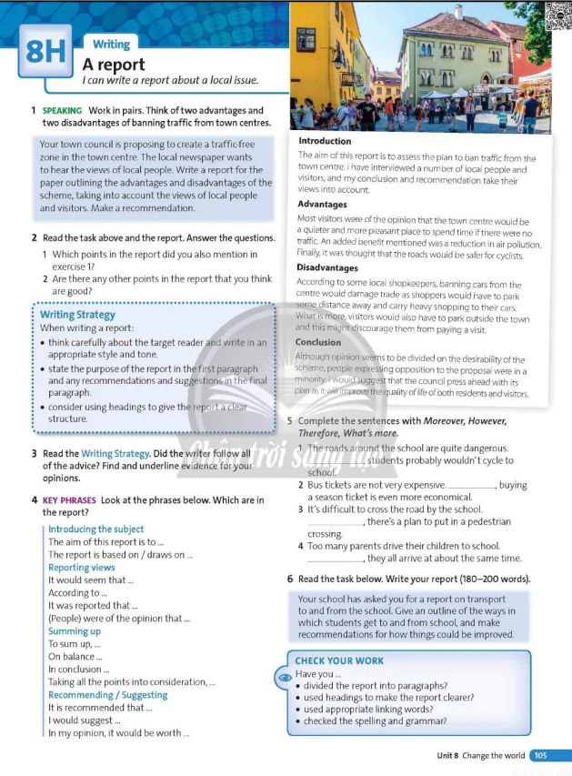 8H Writing: A report