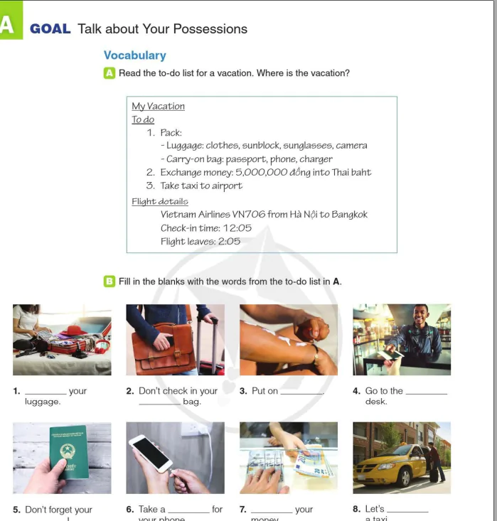 A GOAL: Talk about Your Possessions