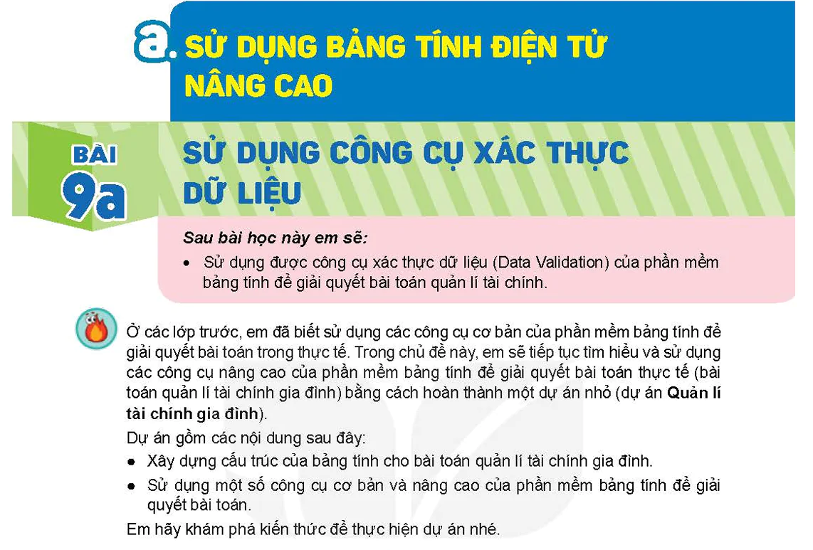 a. Sử dụng bảng tính điện tử nâng cao - Bài 9a: Sử dụng công cụ xác thực dữ liệu