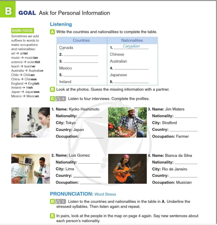B Goal: Ask for Personal Information