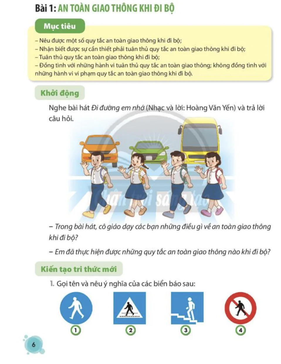 Bài 1: An toàn giao thông khi đi bộ