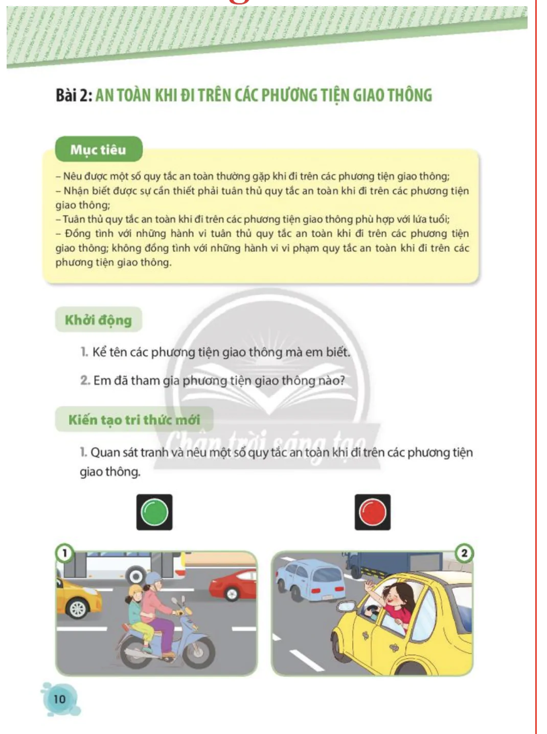 Bài 1: An toàn khi đi trên các phương tiện giao thông