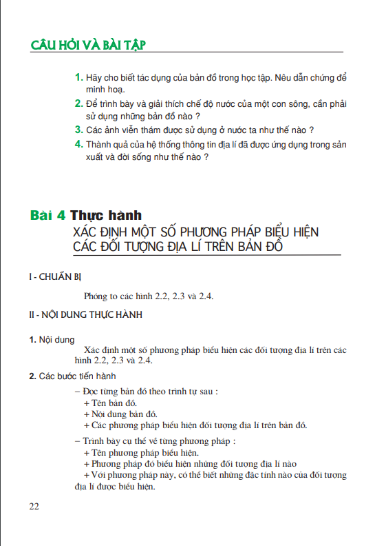 Bài 4: Thực hành: Xác định một số phương pháp biểu hiện các đối tượng địa lí trên bản đồ