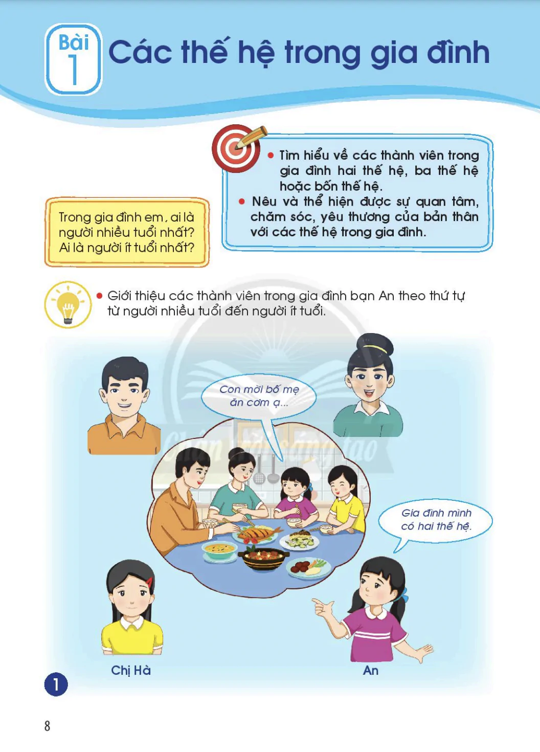Bài 1: Các thế hệ trong gia đình
