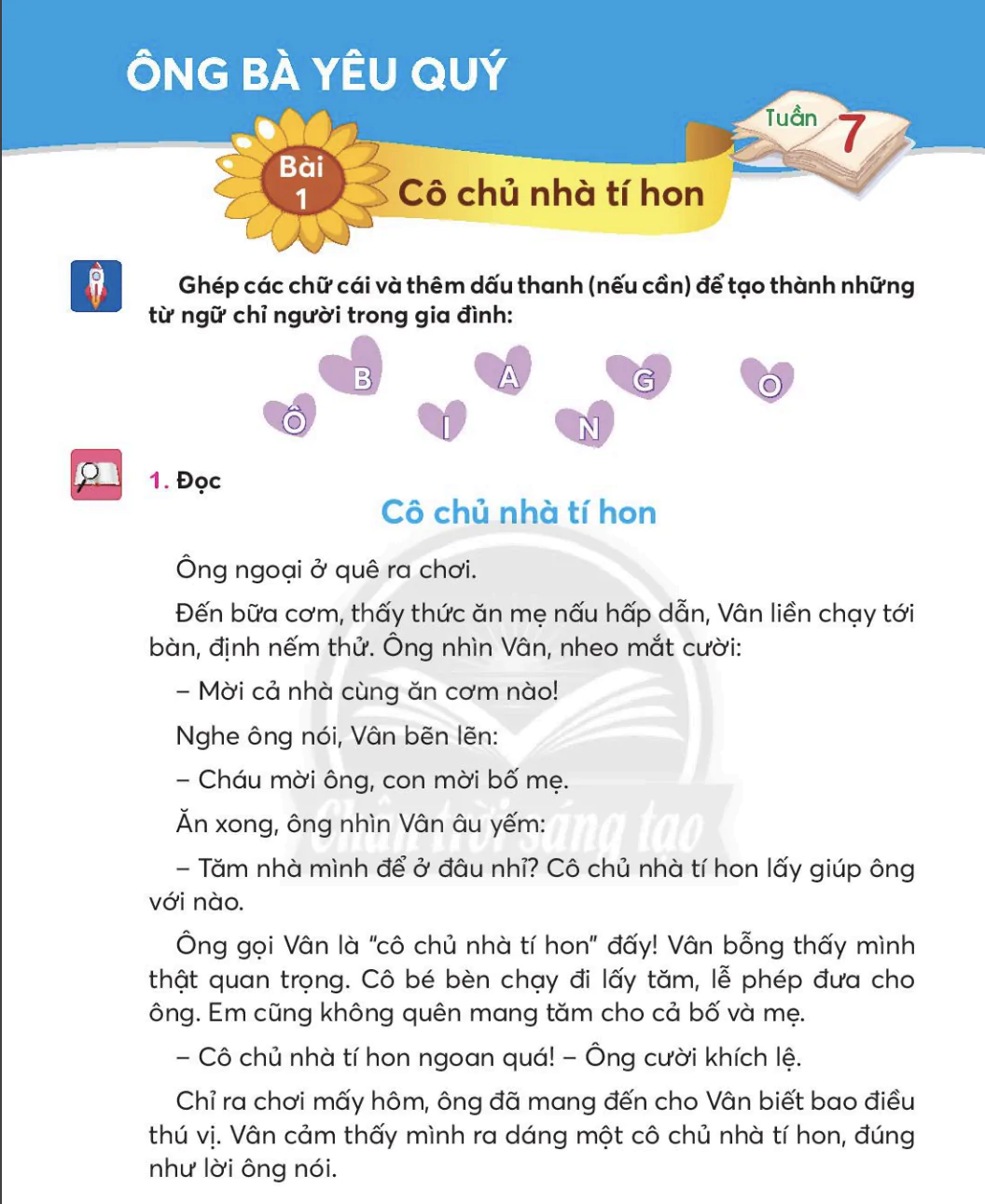 Bài 1: Cô chủ nhà tí hon