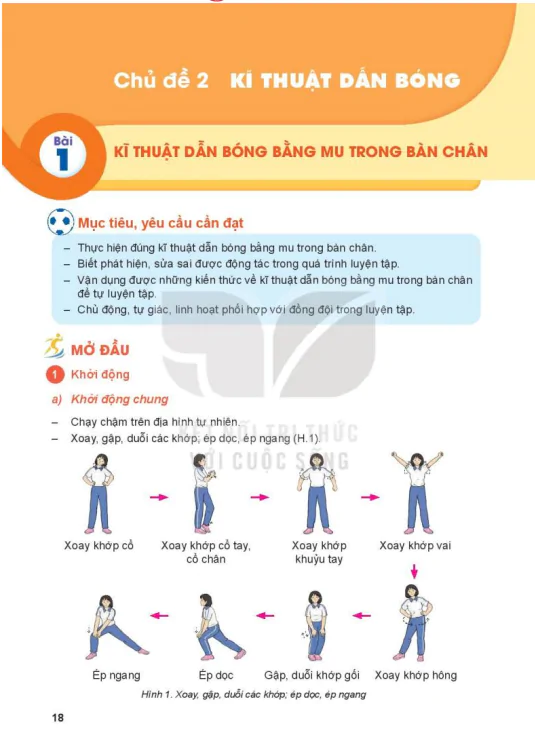 Bài 1: Kĩ thuật dẫn bóng bằng mu trong bàn chân