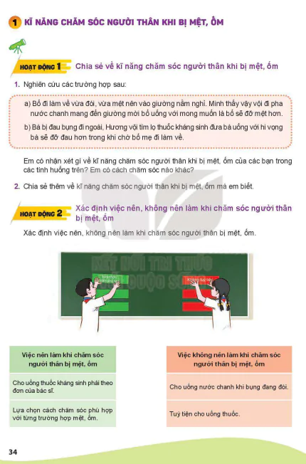Bài 1: Kĩ năng chăm sóc người thân khi bị mệt, ốm
