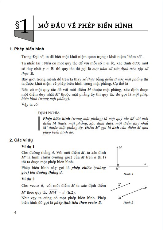 Bài 1: Mở đầu về phép biến hình