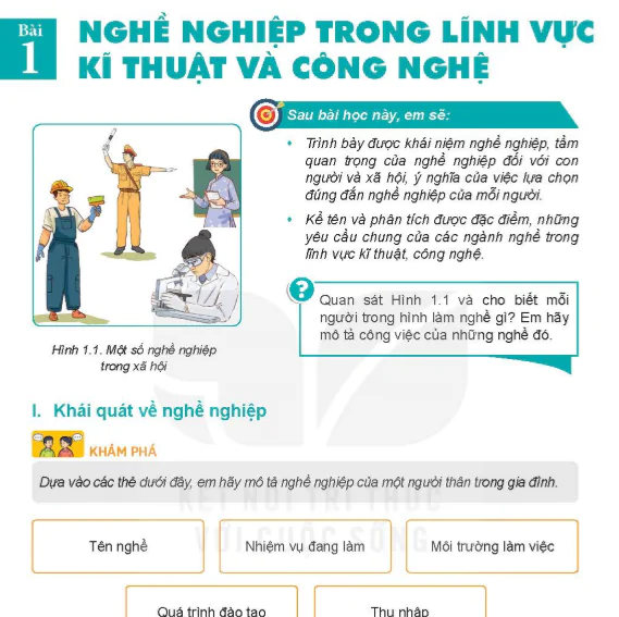 Bài 1: Nghề nghiệp trong lĩnh vực kĩ thuật và công nghệ