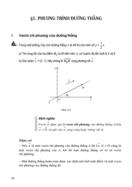 Bài 1: Phương trình đường thẳng