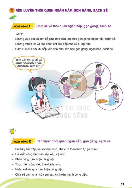 Bài 1: Rèn luyện thói quen ngăn nắp, gọn gàng sạch sẽ