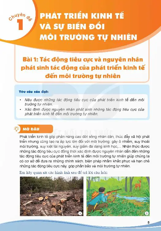 Bài 1: Tác Động Tiêu Cực Và Nguyên Nhân Phát Sinh Tác Động Của Phát Triển Kinh Tế Đến Môi Trường Tự Nhiên