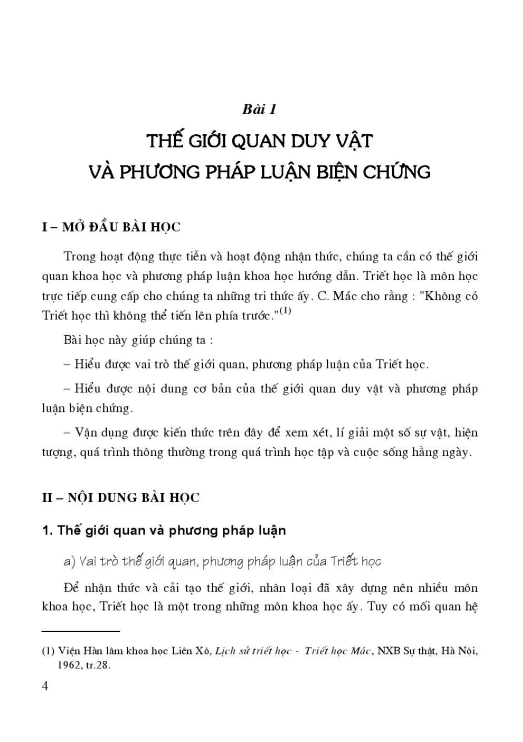 Bài 1: Thế giới quan duy vật và phương pháp luận biện chứng