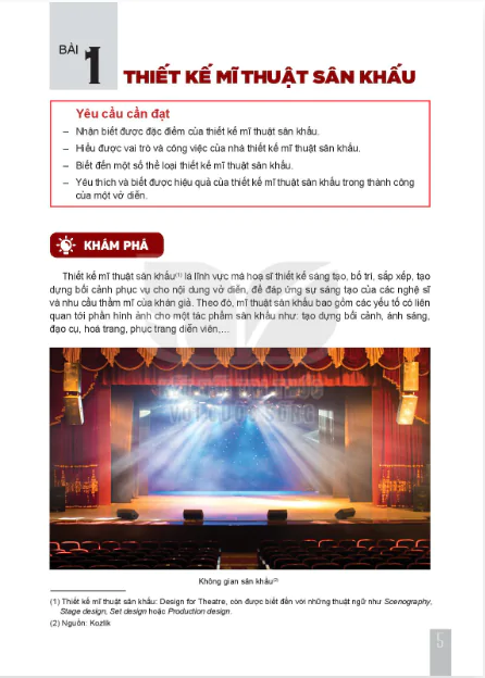Bài 1: Thiết kế mĩ thuật sân khấu