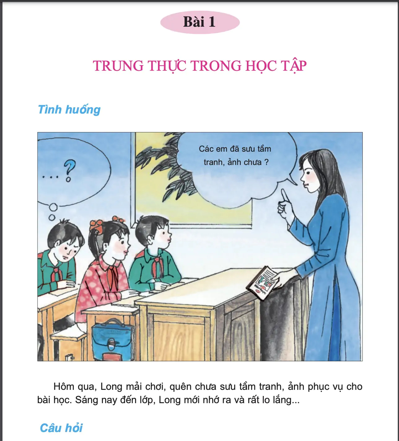 Bài 1: Trung thực trong học tập