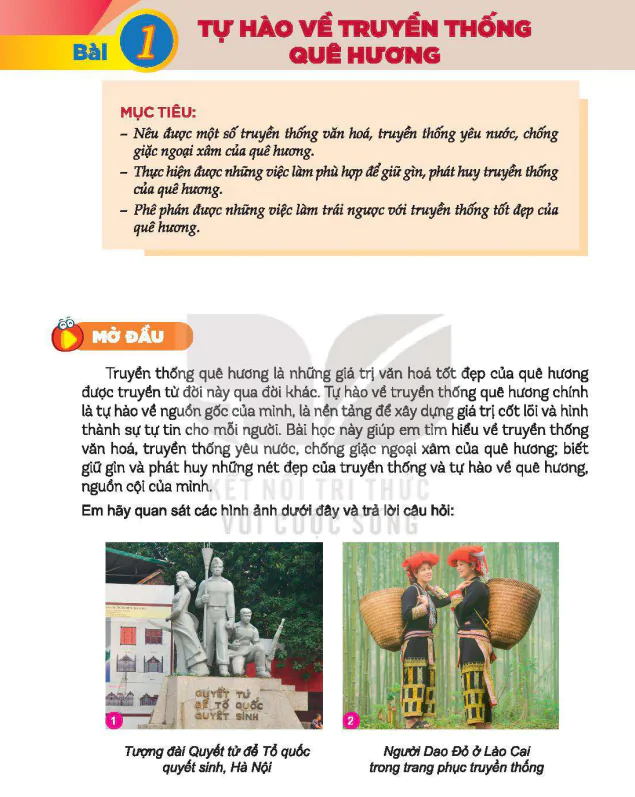 Bài 1: Tự hào về truyền thống quê hương