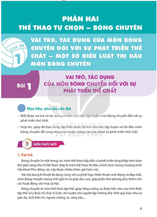 Bài 1: VAI TRÒ, TÁC DỤNG CỦA MÔN BÓNG CHUYỀN ĐỐI VỚI SỰ 2 PHÁT TRIỂN THỂ CHẤT