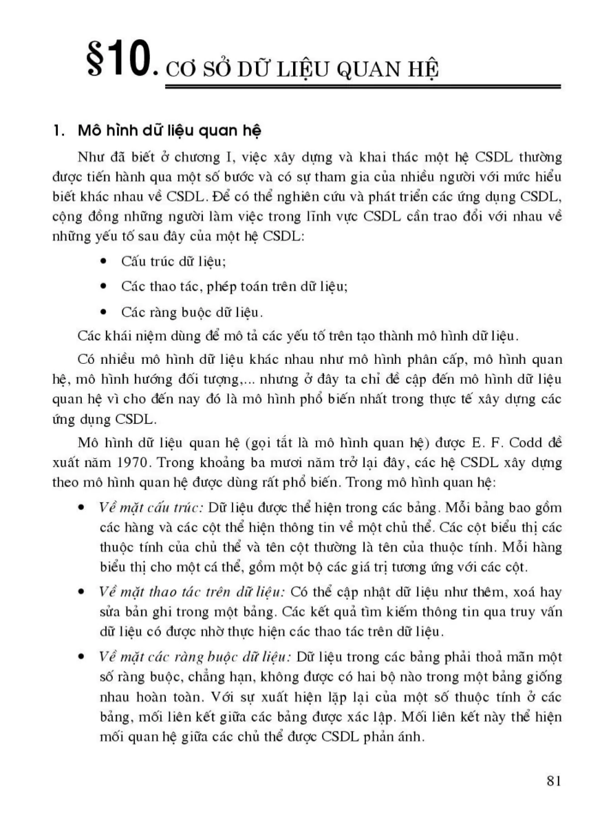 Bài 10: Cơ Sở Dữ Liệu Quan Hệ