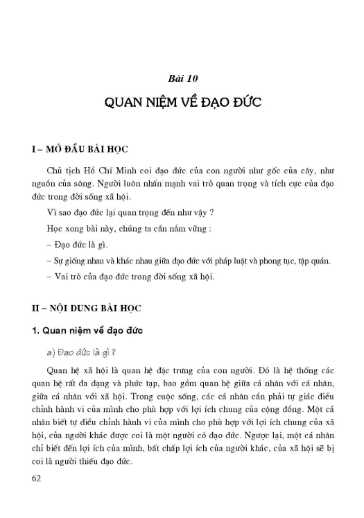 Bài 10: Quan niệm về đạo đức