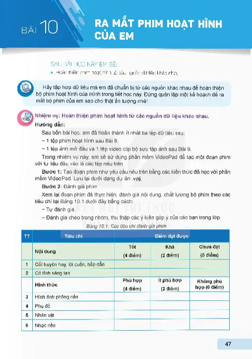 Bài 10: Ra Mắt Phim Hoạt Hình Của Em