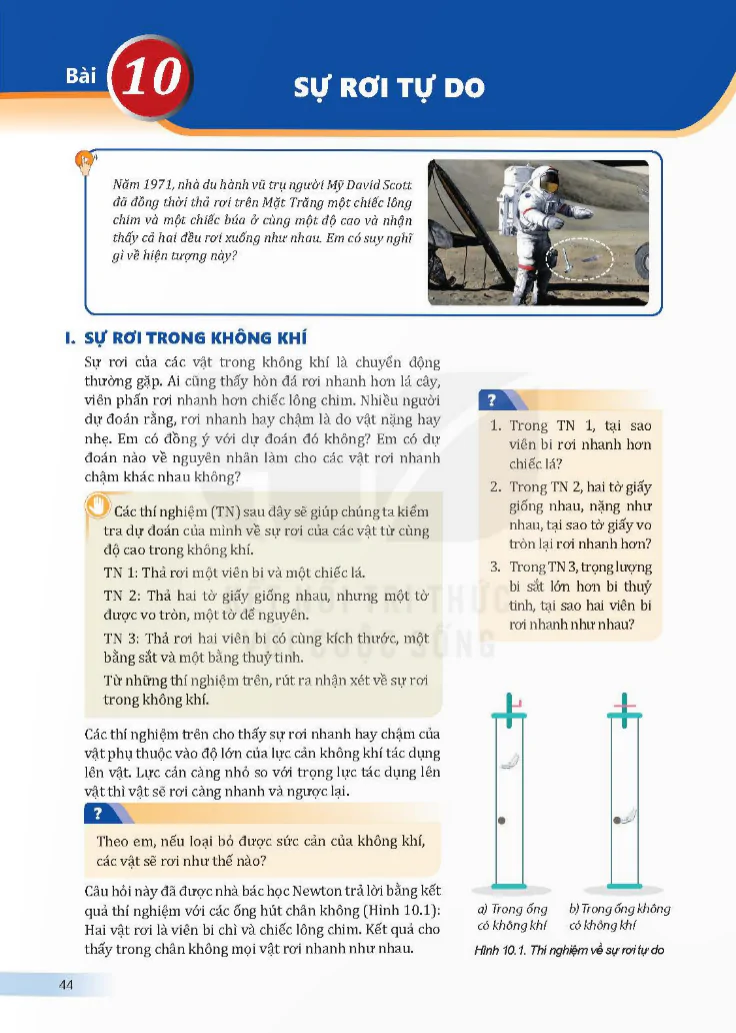 Bài 10: Sự rơi tự do