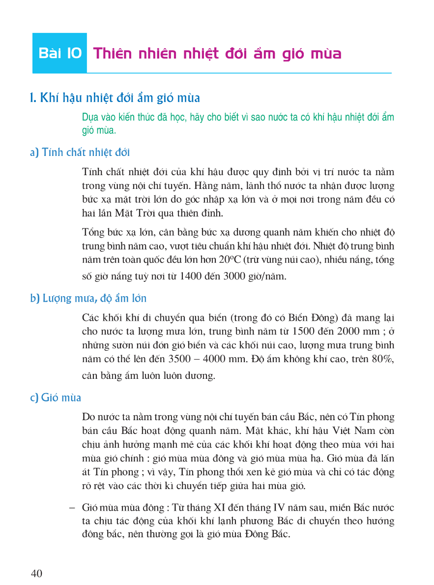 Bài 10: Thiên Nhiên Nhiệt Đới Ẩm Gió Mùa