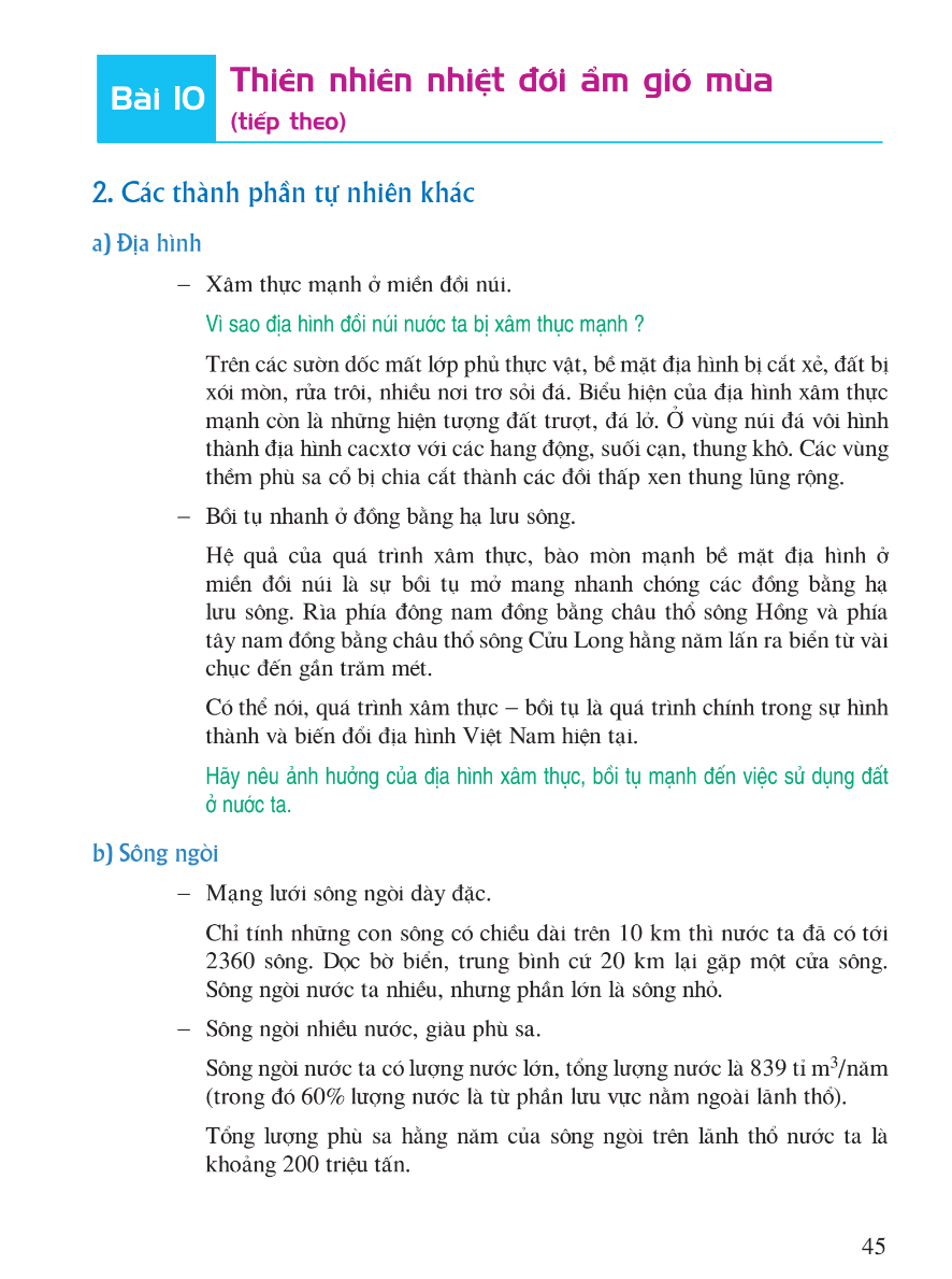 Bài 10: Thiên Nhiên Nhiệt Đới Gió Mùa (tiếp theo)