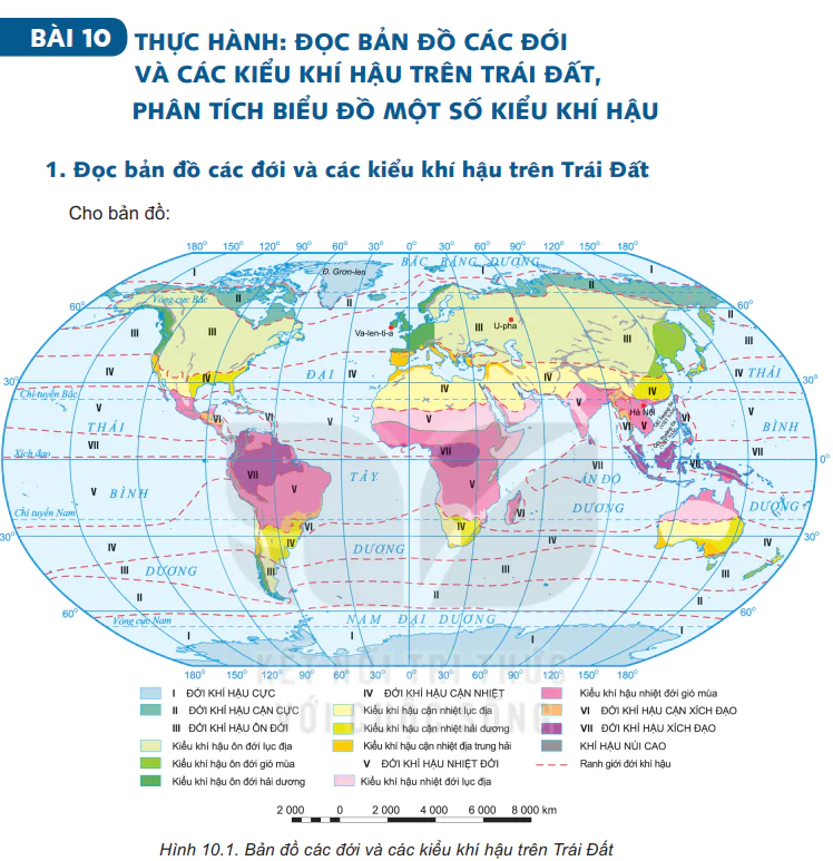 Bài 10: Thực Hành: Đọc Bản Đồ Các Đới Và Các Kiểu Khí Hậu Trên Trái Đất, Phân Tích Biểu Đồ Một Số Kiểu Khí Hậu