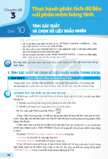 Bài 10: Tính Xác Suất Và Chọn Số Liệu Ngẫu Nhiên