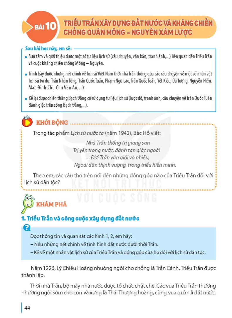 Bài 10: Triều Trần Xây Dựng Đất Nước Và Kháng Chiến Chống Quân Mông - Nguyên Xâm Lược