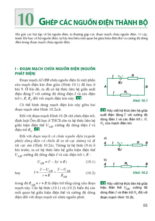 Bài 10: Ghép các nguồn điện thành bộ