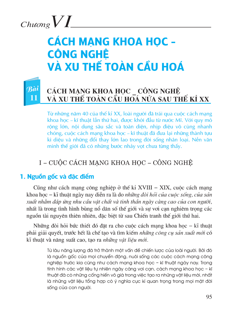 Bài 11: Cách Mạng Khoa Học - Công Nghệ Và Xu Thế Toàn Cầu Hóa Nửa Sau Thế Kỉ XX