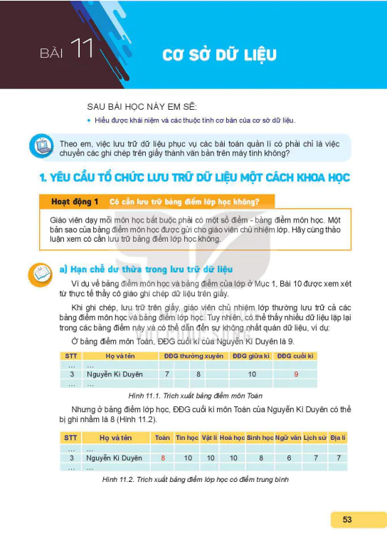 Bài 11: Cơ sở dữ liệu
