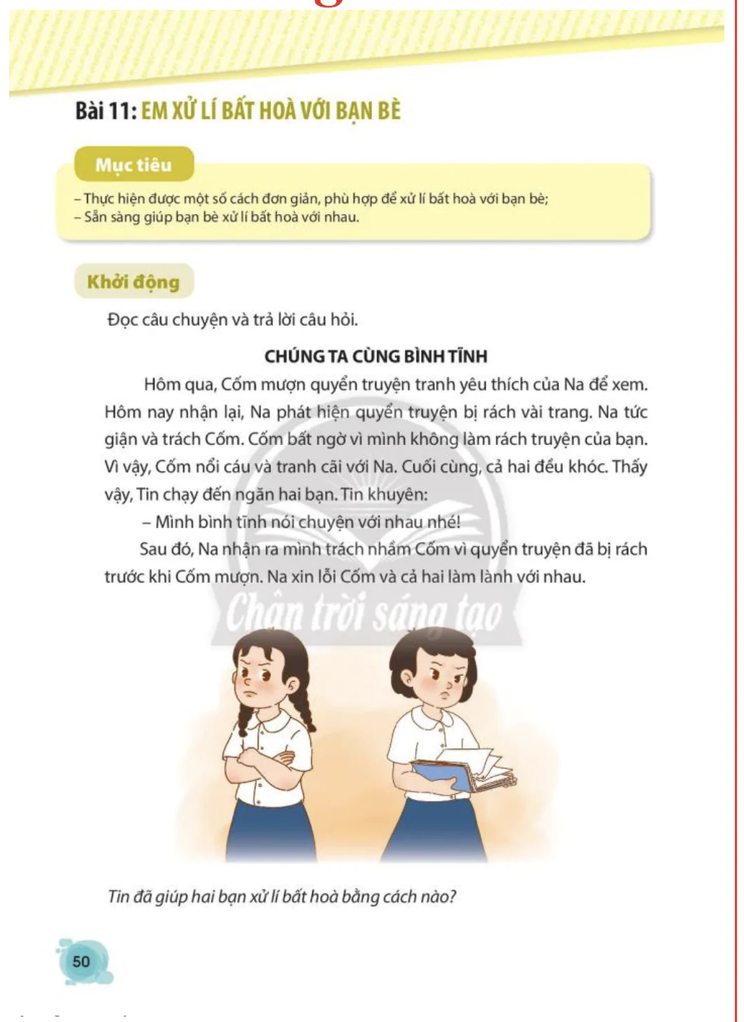 Bài 11: Em xử lý hoà với bạn