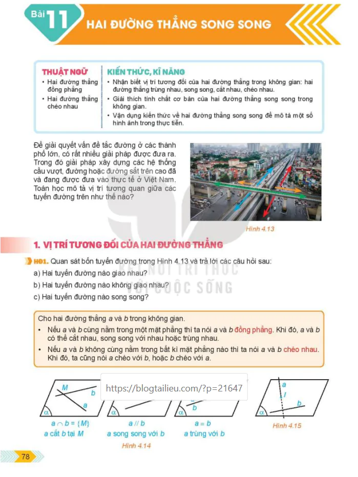 Bài 11: Hai đường thẳng song song