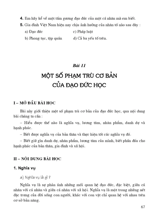 Bài 11: Một số phạm trù cơ bản của đạp đức học