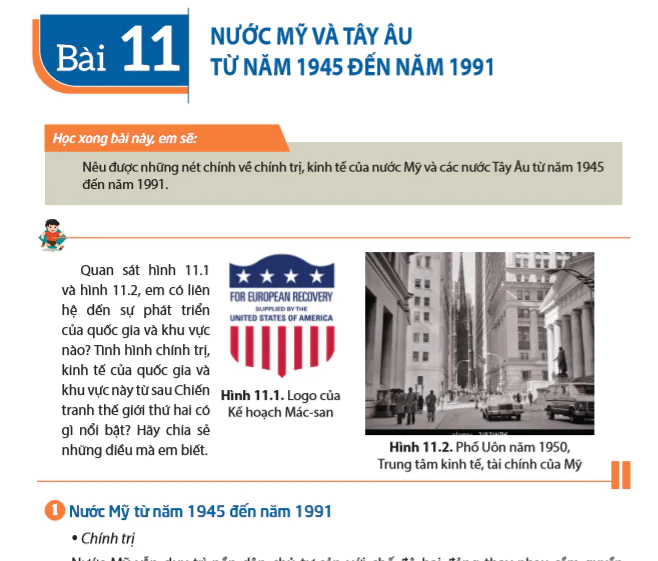 Bài 11: Nước Mỹ và Tây Âu từ năm 1945 đến năm 1991