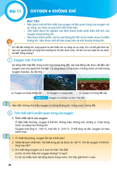 Bài 11: OXYGEN - KHÔNG KHÍ