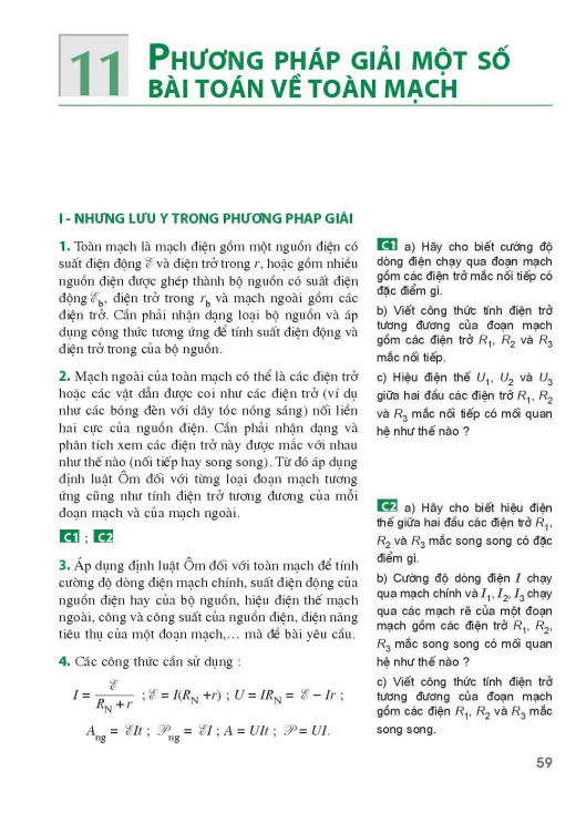 Bài 11: Phương pháp giải một số bài toán về toàn mạch