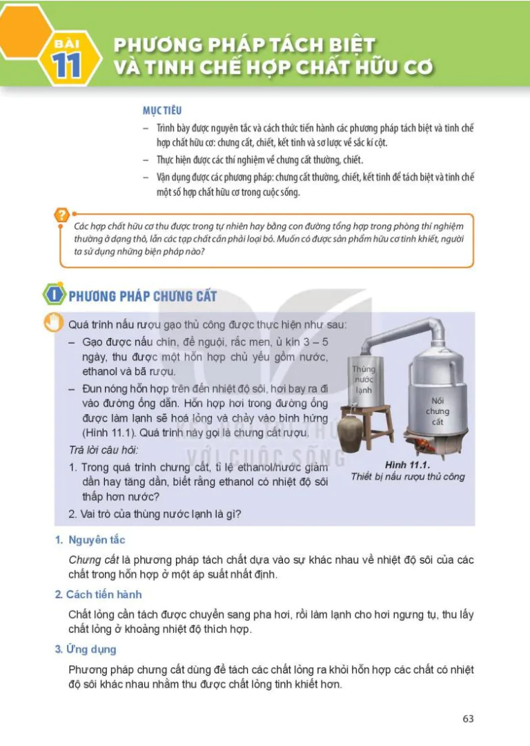 Bài 11: Phương pháp tách biệt và tinh chế hợp chất hữu cơ