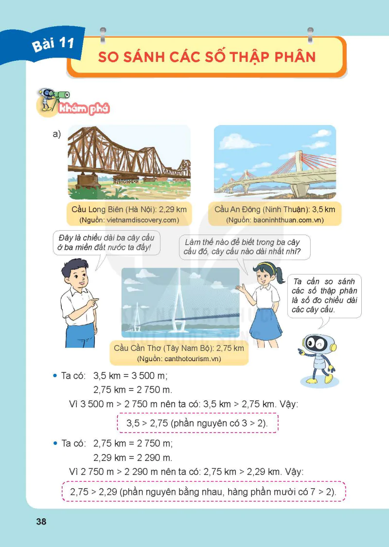 Bài 11. So sánh các số thập phân