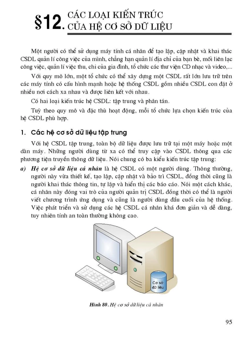 Bài 12: Các Loại Kiến Trúc Của Hệ Cơ Sở Dữ Liệu