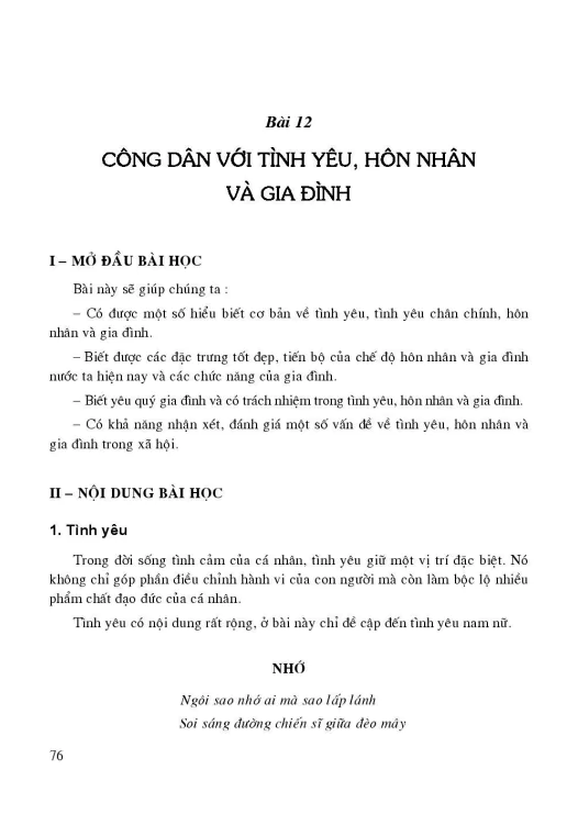 Bài 12: Công dân với tình yêu, hôn nhân và gia đình