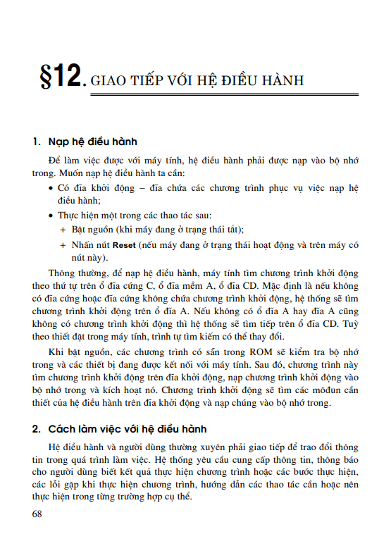 Bài 12: Giao tiếp với hệ điều hành