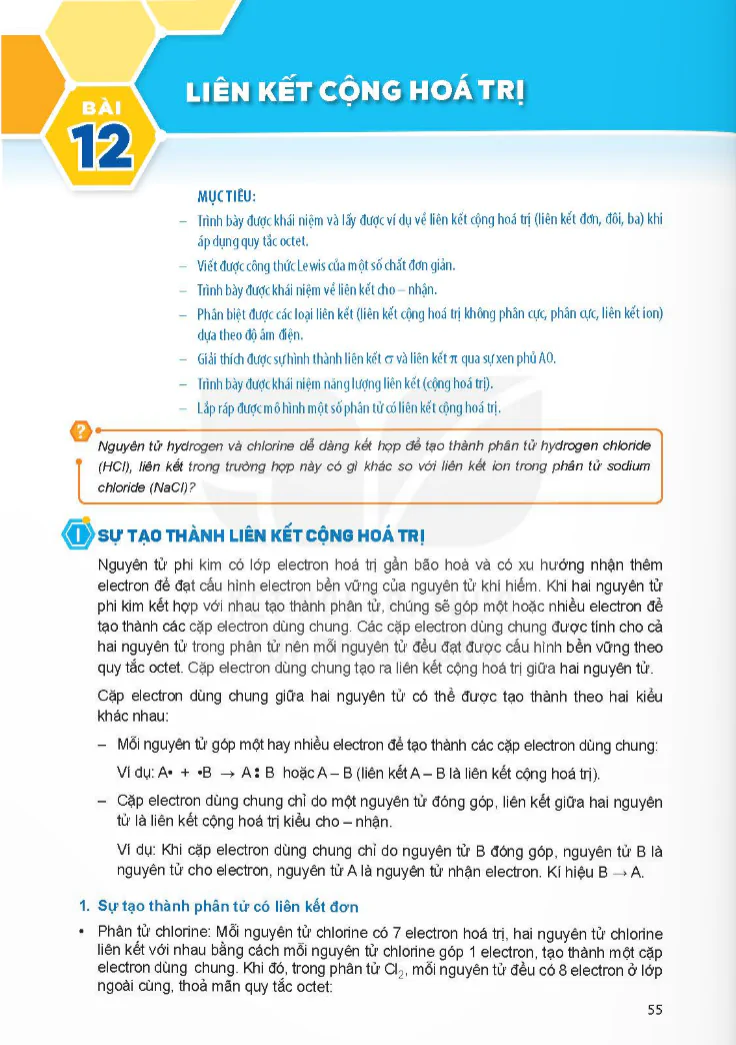Bài 12: Liên kết cộng hóa trị