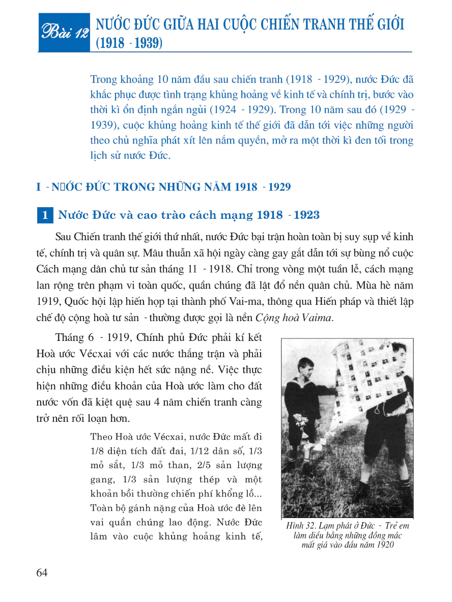 Bài 12: Nước Đức Giữa Hai Cuộc Chiến Tranh Thế Giới (1918 - 1939)