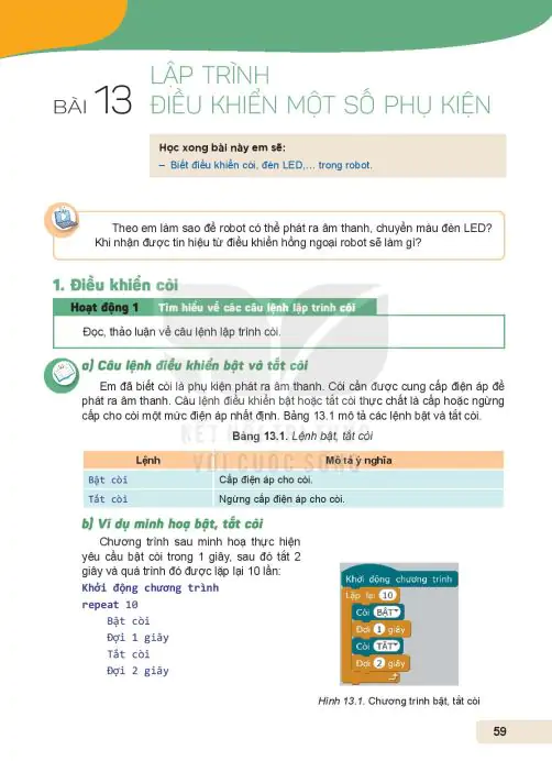 Bài 13: Lập Trình Điều Khiển Một Số Phụ Kiện