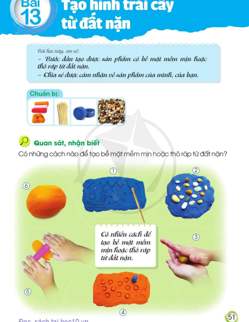 Bài 13: Tạo Hình Trái Cây Từ Đất Nặn