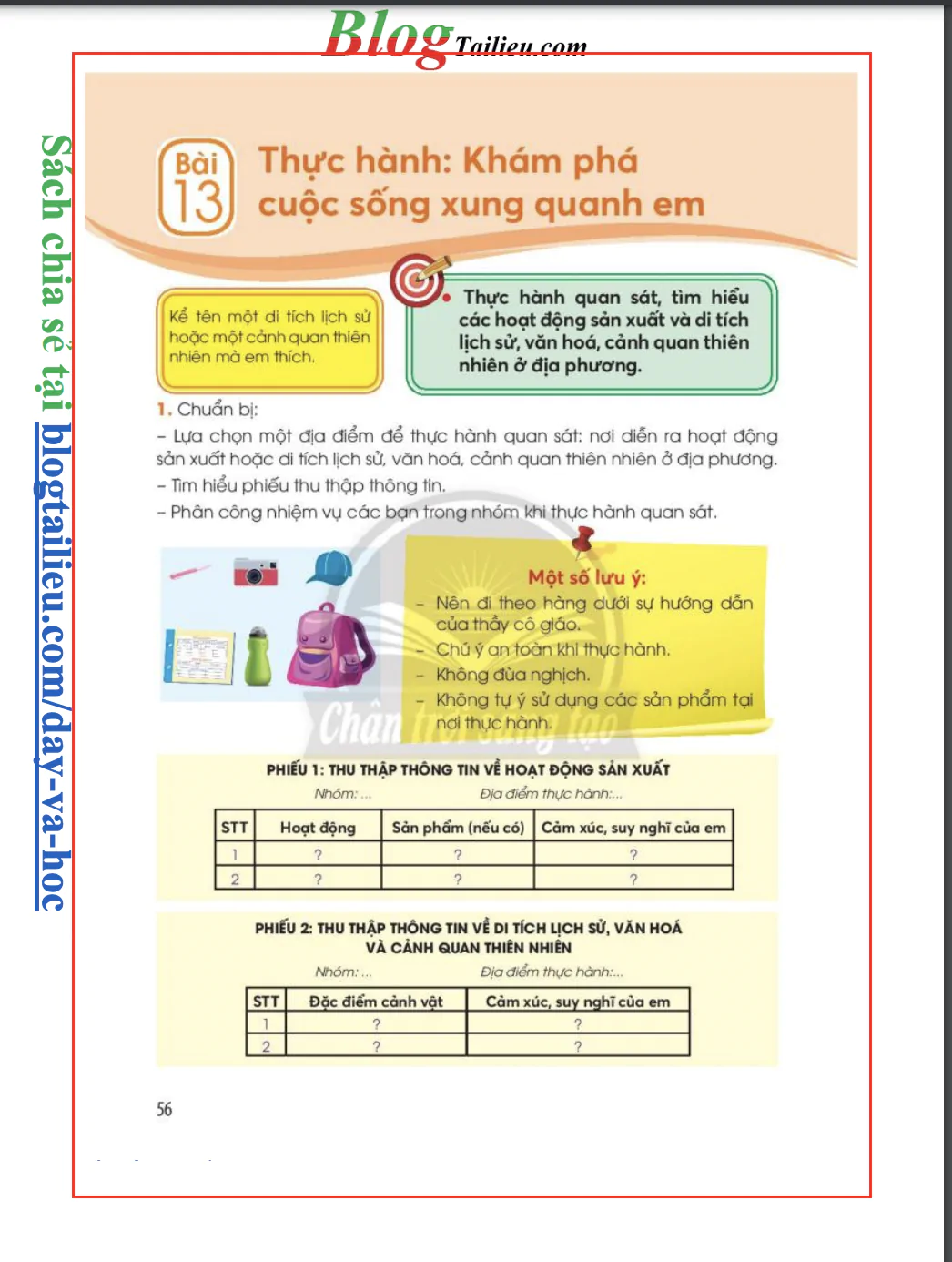 Bài 13: Thực hành khám phá cuộc sống xung quanh em