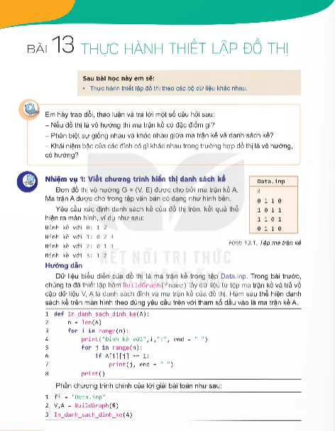 Bài 13: Thực Hành Thiết Lập Đồ Thị 